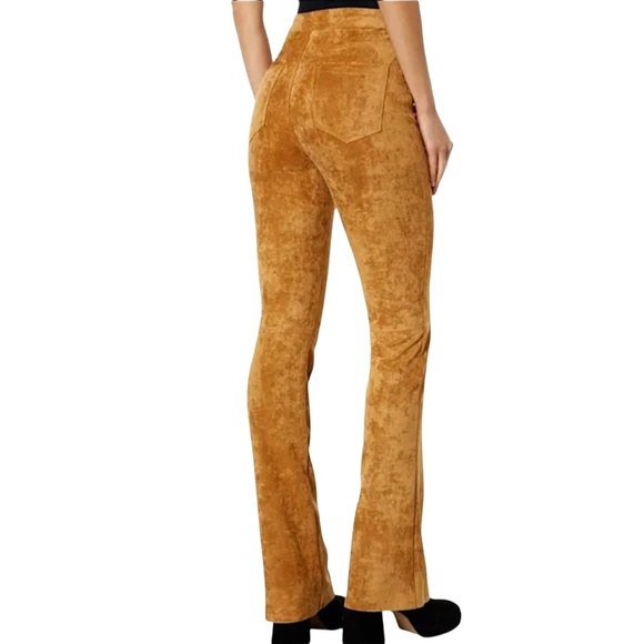 BLANK NYC Patch Pocket Mini Boot Pants Stretch Faux Suede Toasted Caramel Brown - Picture 1 of 12